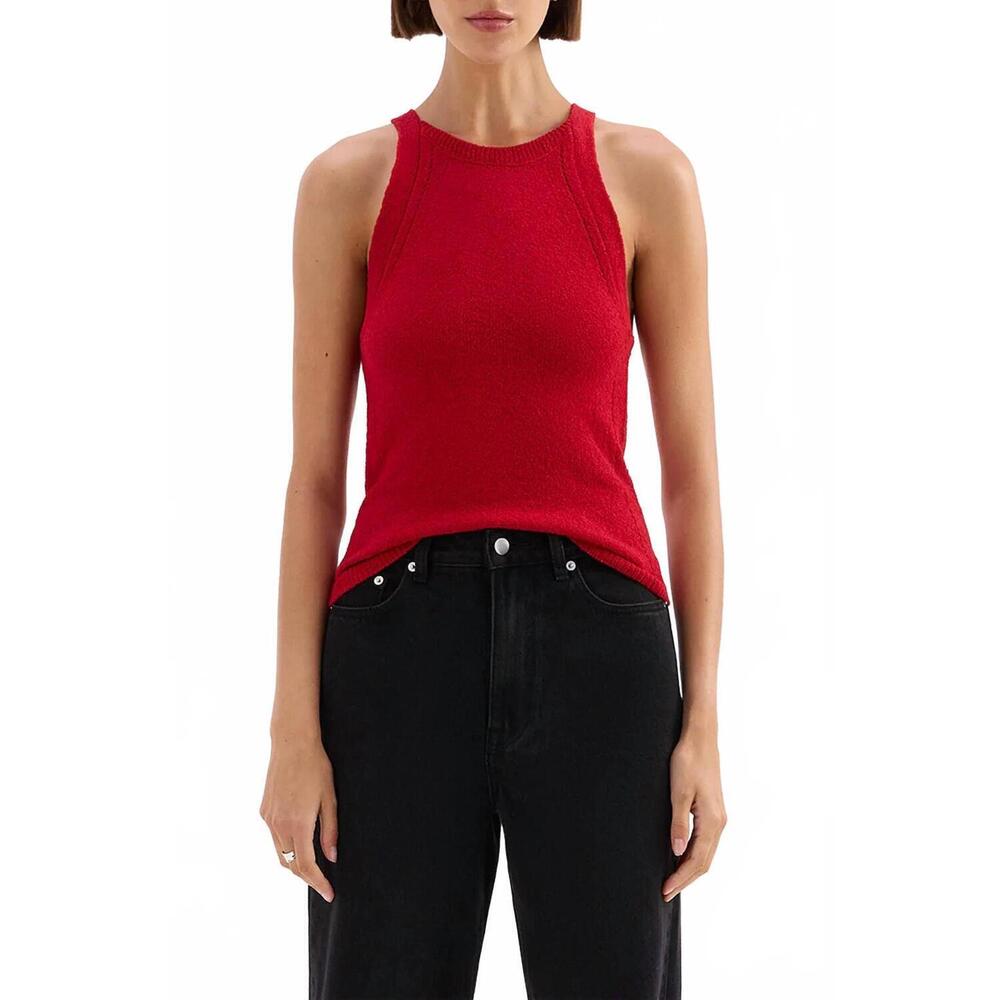 NEW NUDE LUCY kharis knit sleeveless tank top in cherry